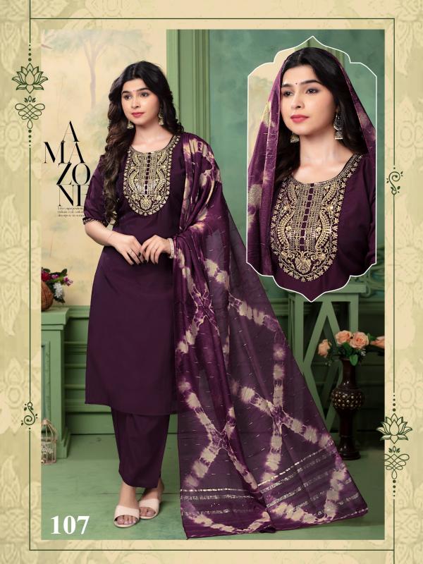 Ft Helly Vol 201 Roman Plain Silk Kurti Bottom With Dupatta